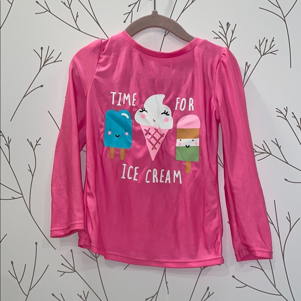 Pink Ice Cream Long Sleeve Set with Colorful Bottoms